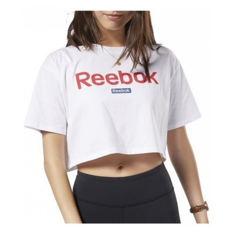 Reebok Sport Linear Logo Crop Tee Bílá