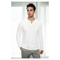 86813 Dewberry Polo Neck Long Sleeve Knitwear-EKRU