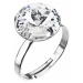 Evolution Group Stříbrný prsten s krystalem Preciosa bílý kulatý 35018.1 crystal
