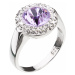 Stříbrný prsten s krystaly Swarovski fialový kulatý 35026.3