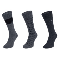 Calvin Klein 3PK MULTI LOGO DRESS CREW GIFTBOX DARWIN Pánské ponožky, tmavě šedá, velikost