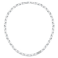 Trussardi Luxusní ocelový náhrdelník se zirkony T-Logo TJAXC03