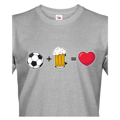 Pánské tričko s potiskem Fotbal, pivo, láska - ideální dárek pro pivaře BezvaTriko