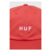 Čepice HUF červená barva, s aplikací
