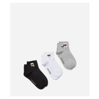 Ponožky karl lagerfeld ikon short socks black/white/grey