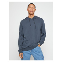 Koton Basic Hooded Sweatshirt Long Sleeve Label Printed
