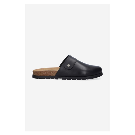 Kožené pantofle A.P.C. Mules Danny pánské, černá barva, PXAWV-H51068 BLACK