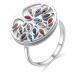 MOISS Originální stříbrný prsten s barevnými zirkony R00021