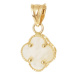 Zlatý přívěšek ze žlutého zlata čtyřlístek s bílou perletí ZZ1092F + dárek zdarma