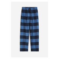 H & M - Pyžamové kalhoty z bavlny - modrá