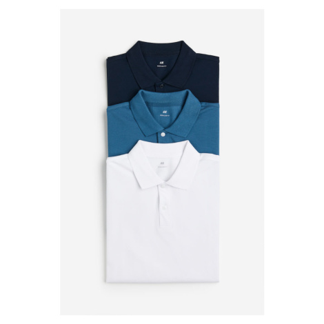 H & M - Balení: 3 trička's límečkem - modrá H&M