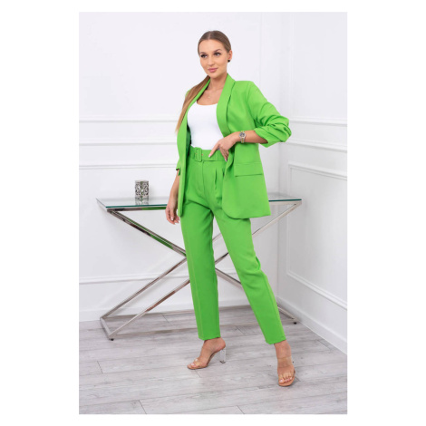 Elegantní set bundy a kalhot světle zelené barvy Kesi