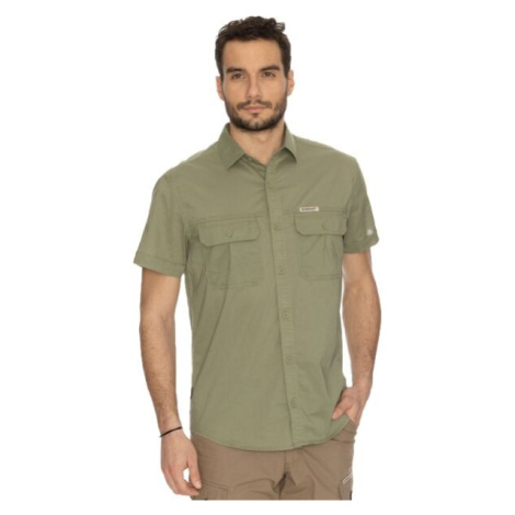 BUSHMAN PEONY NEW Pánská košile s krátkým rukávem, khaki, velikost