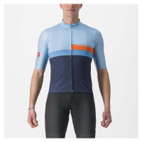 CASTELLI Cyklistický dres s krátkým rukávem - A BLOCCO - modrá/oranžová