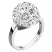 Stříbrný prsten s krystaly Swarovski bílá boule 35013.1 krystal