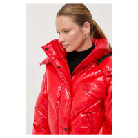 Péřová bunda Karl Lagerfeld dámská, červená barva, zimní