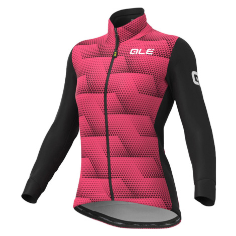 ALÉ Cyklistická zateplená bunda - SOLID SHARP LADY WNT - růžová/černá