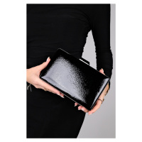 LuviShoes DESTINY Black Patent Leather Women Evening Bag