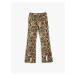 Koton Flared Leg Floral Trousers with Slit Detail