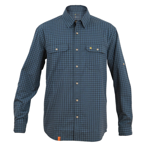 Pánská košile s dlouhým rukávem Warmpeace Mesa Mallard blue/grey
