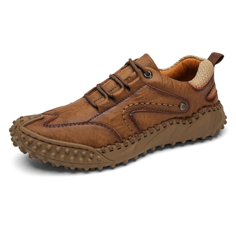 Kožené pánské boty outdoor nazouvací a šněrovací MIXI FASHION