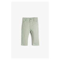 Koton Trousers are Slim Fit, Cotton with Pocket, and Adjustable Elastic Waist.