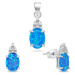 Brilio Silver Krásný set šperků s opály SET245WB (náušnice, přívěsek)