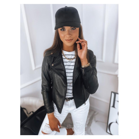 Kožená dámská bunda černé barvy DStreet