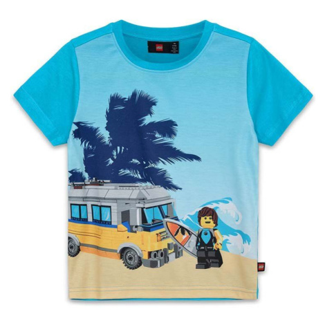 Dětské bavlněné tričko Lego tyrkysová barva, s potiskem Lego Wear
