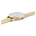 Dřevěné hodinky Diamond Aurum Watch s řemínkem z pravé kůže Kovový