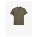 Koton Polo Neck T-Shirt Buttoned Short Sleeves Slogan Piping