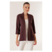 By Saygı Lycra Double Sleeve Fabric Short Jacket with Shawl Collar Width Length.