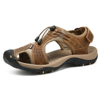 Kožené pánské sandály pohodlné římské boty se šňůrkou