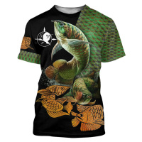 Originální barevné tričko pro rybaře 3D vzor ryba