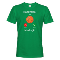 Pánské tričko Basketbal volá Musím jít! - skvělý dárek pro milovníky basketbalu