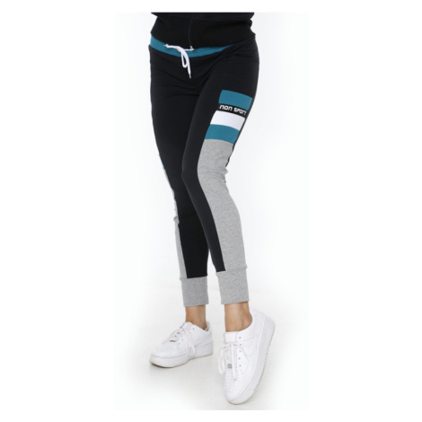 NDN - Sportovní kalhoty dámské BERILL X086 (černo-tyrkysová) - NDN Sport