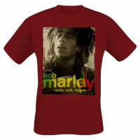 Bob Marley Root Rock Raggae Tričko tmavě červená