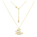 GEMMAX Jewelry Atraktivní zlatý řetízkový náhrdelník a barevnými korálky délka 42+3 cm GLNCB-45-