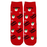 Vánoční ponožky s veselým Santou červená