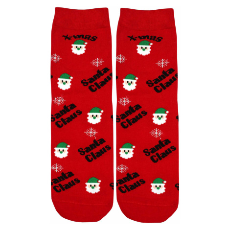 Vánoční ponožky s veselým Santou červená Aura.Via