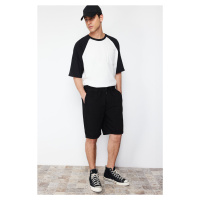 Trendyol Black Regular Fit Elastic Waist Denim Shorts