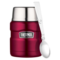 Thermos Termoska na jídlo se skládácí lžící a šálkem - malinová 470 ml