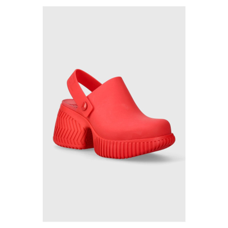 Pantofle Sorel ONA STREETWORKS CLOG HEE dámské, červená barva, na podpatku, 2069871617