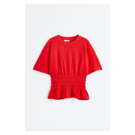 H & M - Top's žabkováním v pase - červená H&M
