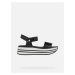 Bílo-černé dámské kožené sandály na platformě Geox Kency - Dámské
