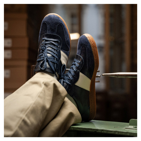 Botas × Footshop Navy - Pánské kožené tenisky / botasky modré česká výroba ze Zlína Vasky