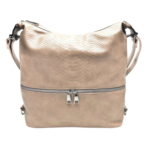 Moderní světle hnědý kabelko-batoh z eko kůže Tapple