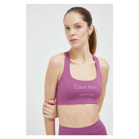 Sportovní podprsenka Calvin Klein Performance Essentials fialová barva