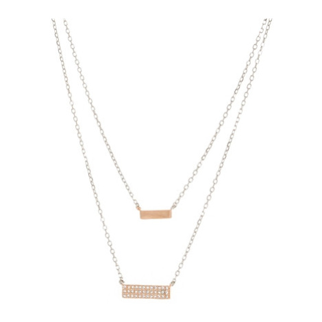 Dámský dvojitý náhrdelník se zirkony 40-44 cm STNAH108F Ego Fashion