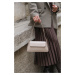Madamra Beige Women's Plain Design Clamshell Tote Bag